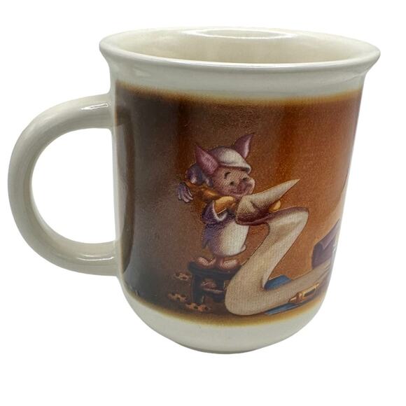 Vintage Disney Store Mug Winnie the Pooh Piglet Wishlist Coffee Cup - Picture 3 of 5